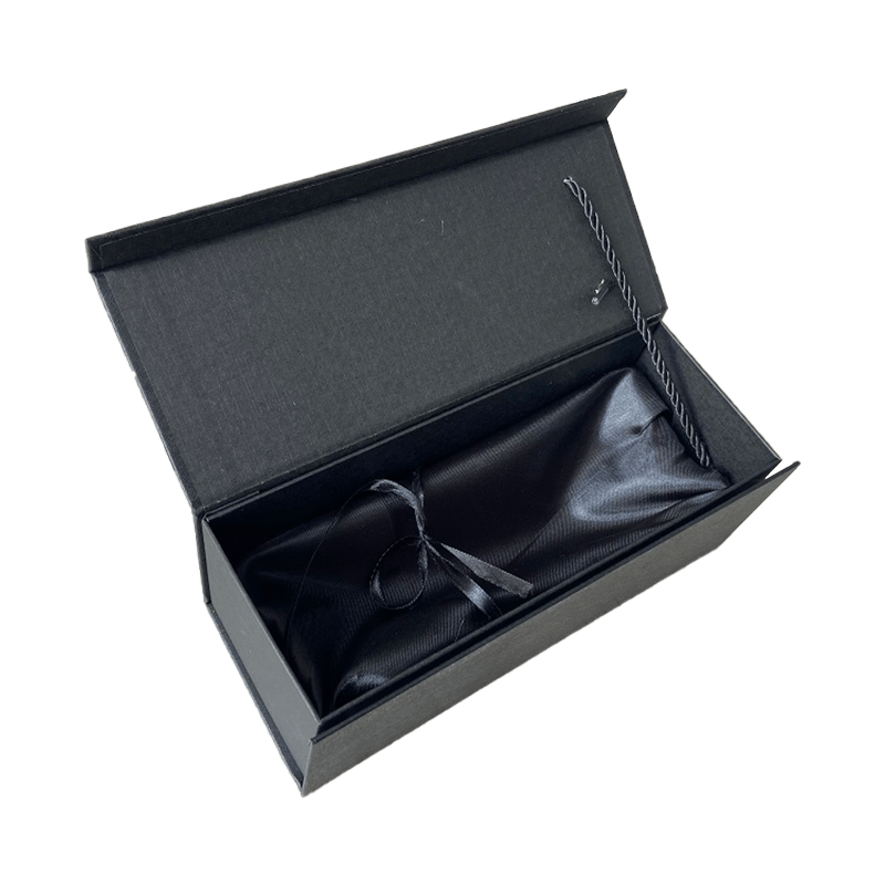 Scatole regalo per vino con logo personalizzato di lusso Confezione regalo in cartone nero per bottiglie di vino