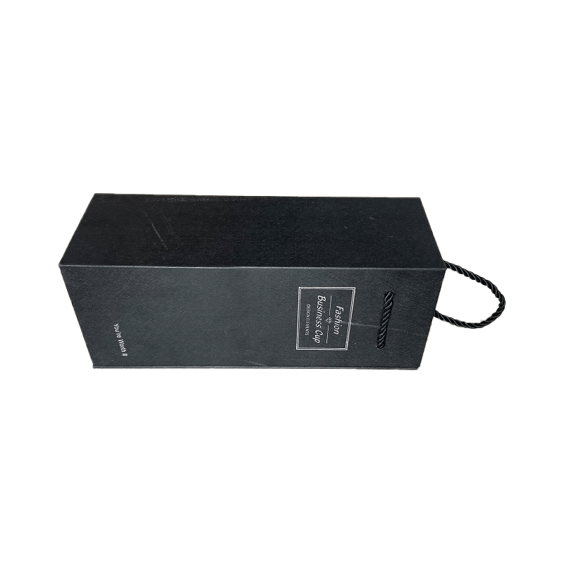 Scatole regalo per vino con logo personalizzato di lusso Confezione regalo in cartone nero per bottiglie di vino