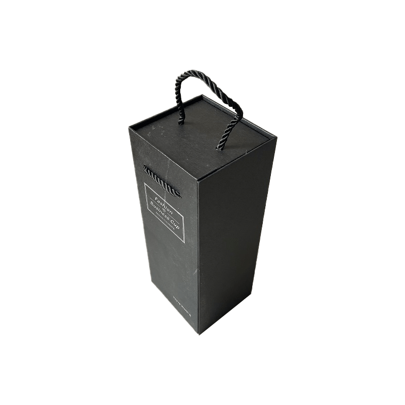 Scatole regalo per vino con logo personalizzato di lusso Confezione regalo in cartone nero per bottiglie di vino