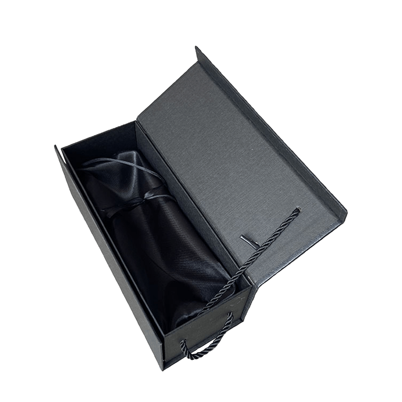 Scatole regalo per vino con logo personalizzato di lusso Confezione regalo in cartone nero per bottiglie di vino