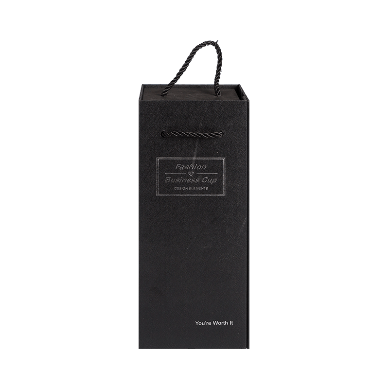 Scatole regalo per vino con logo personalizzato di lusso Confezione regalo in cartone nero per bottiglie di vino