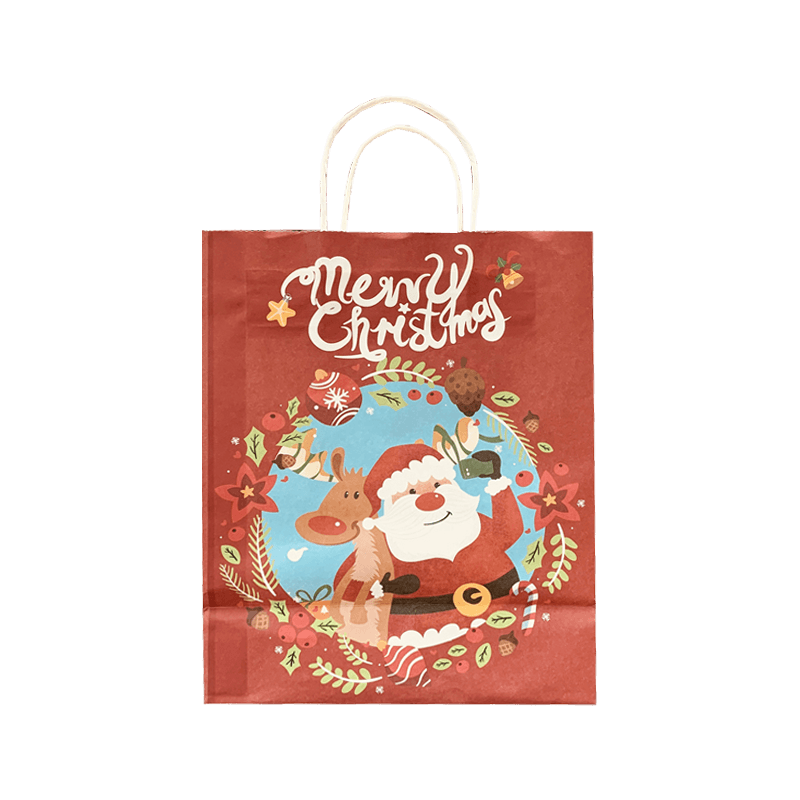 Sacchetti regalo personalizzati Kraft di Natale per cartoni animati personalizzati all'ingrosso