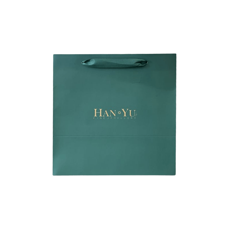 Borsa regalo personalizzata con stampa a caldo verde scuro, borsa di carta per la spesa con il tuo logo