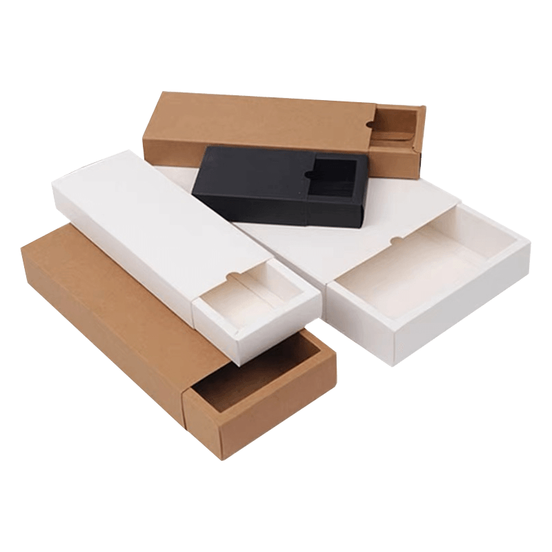 Logo personalizzato per la stampa del contenitore di regalo dei calzini della biancheria intima della scatola di carta bianca piatta pieghevole della scatola del cassetto della carta kraft marrone all'ingrosso su ordinazione